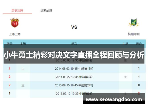 小牛勇士精彩对决文字直播全程回顾与分析